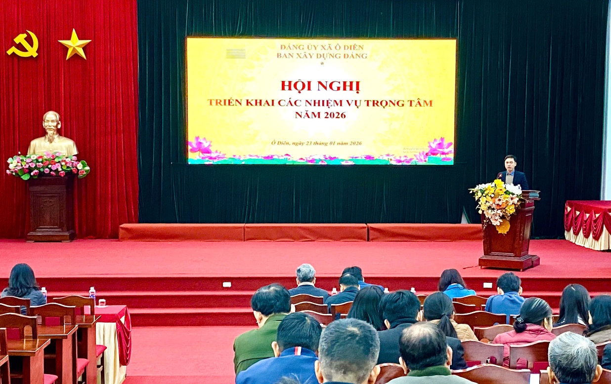 Đảng uỷ xã Ô Diên tổ chức Hội nghị triển khai các nhiệm vụ trọng tâm năm 2026- Ảnh 2.