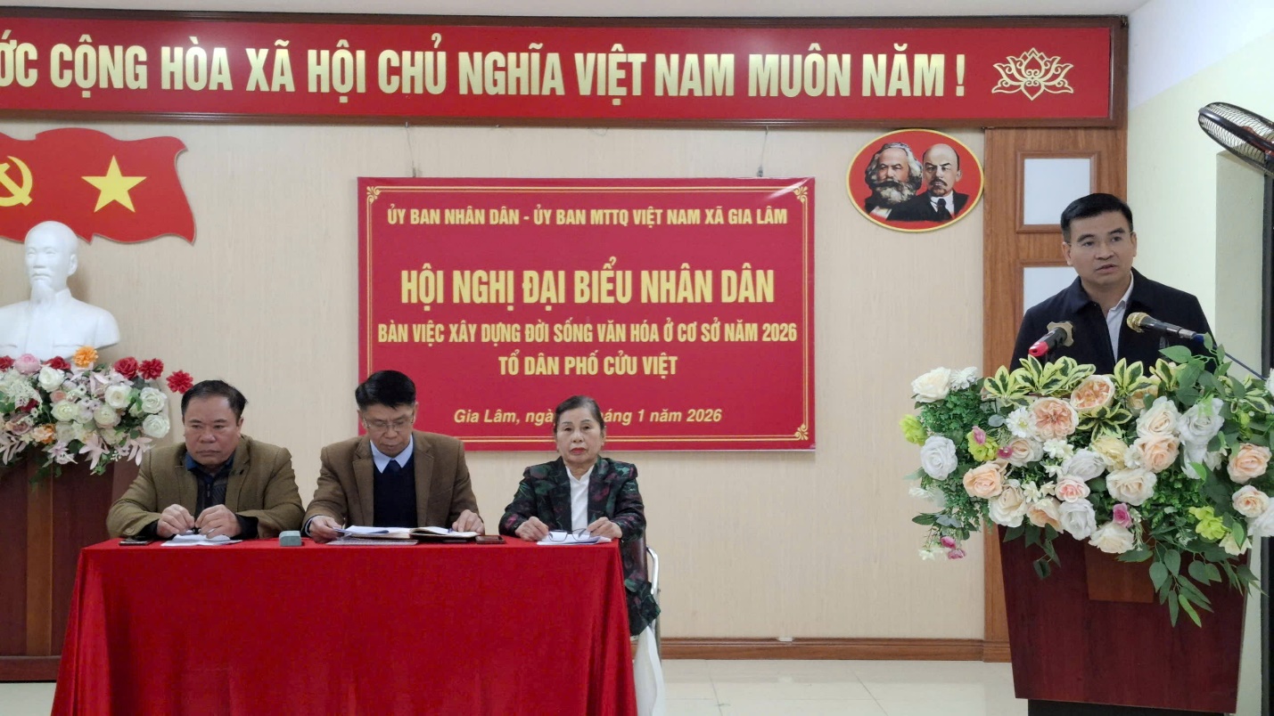 Thường trực Đảng ủy xã Gia Lâm dự hội nghị đại biểu nhân dân bàn về xây dựng đời sống văn hóa ở cơ sở năm 2026- Ảnh 4.