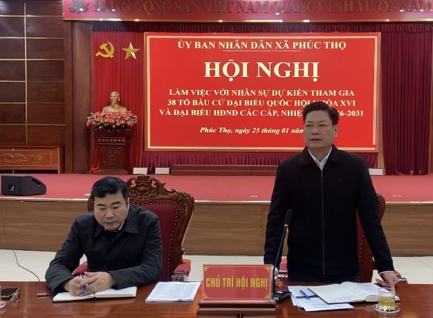 UBND xã Phúc Thọ làm việc với nhân sự dự kiến tham gia 38 tổ bầu cử đại biểu Quốc hội khóa XVI và đại biểu HĐND các cấp- Ảnh 2.