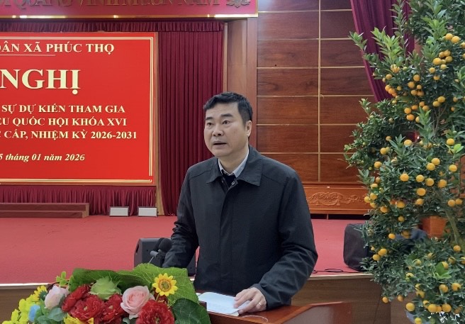 UBND xã Phúc Thọ làm việc với nhân sự dự kiến tham gia 38 tổ bầu cử đại biểu Quốc hội khóa XVI và đại biểu HĐND các cấp- Ảnh 1.