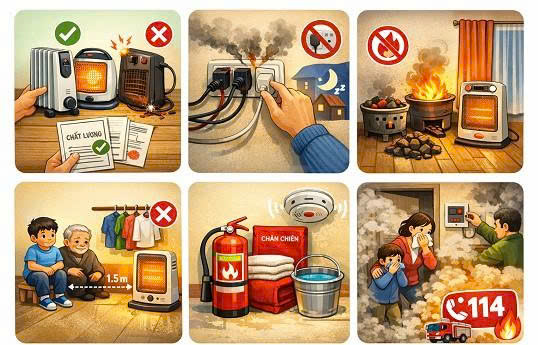 Khuyến cáo đảm bảo an toàn phòng chống cháy, nổ khi sử dụng thiết bị sưởi ấm- Ảnh 2.