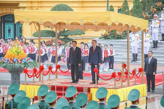 Thiếu nhi Thăng Long vinh dự đón Tổng Bí thư, Chủ tịch nước Lào- Ảnh 8.