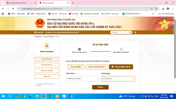 HƯỚNG DẪN NỘP HỒ SƠ ỨNG CỬ ĐẠI BIỂU QUỐC HỘI VÀ ĐẠI BIỂU HĐND CÁC CẤP TRÊN CỔNG THÔNG TIN ĐIỆN TỬ HỘI ĐỒNG BẦU CỬ QUỐC GIA- Ảnh 3.