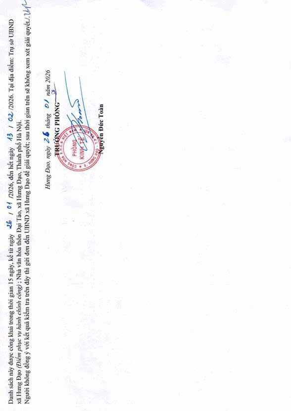 THÔNG BÁO
Về việc niêm yết danh sách công khai kết quả kiểm tra hồ sơ Đăng ký đất đai, tài sản gắn liền với đất, cấp GCN QSD đất, quyền sở hữu tài sản gắn liền với đất lần đầu- Ảnh 4.