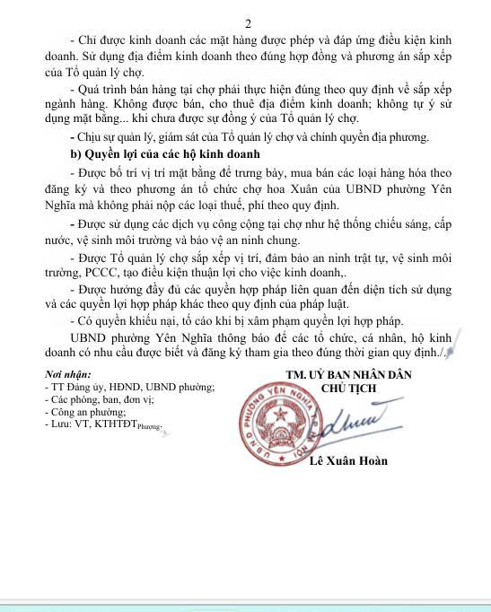 THÔNG BÁO của UBND về việc đăng ký sử dụng địa điểm kinh doanh tại chợ hoa Xuân phục vụ Tết Nguyên đán Bính Ngọ năm 2026- Ảnh 2.