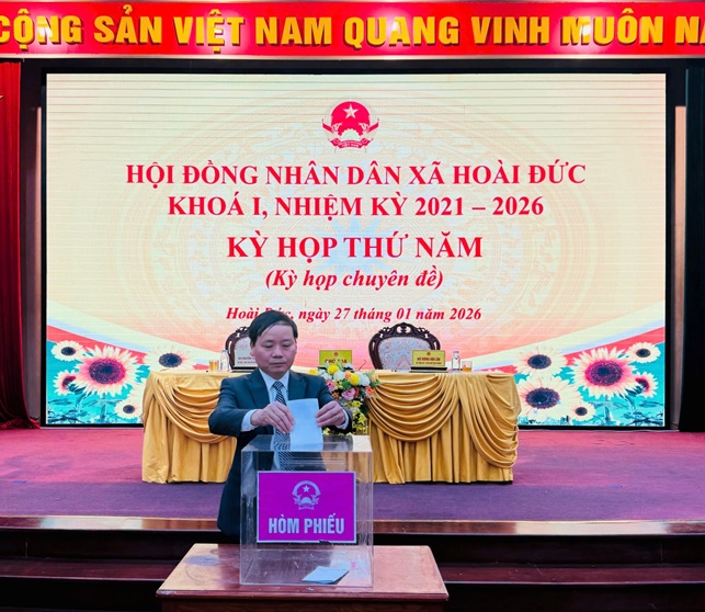 HĐND xã Hoài Đức tổ chức Kỳ họp thứ Năm (Kỳ họp chuyên đề) HĐND xã khóa I, nhiệm kỳ 2021 - 2026- Ảnh 8.