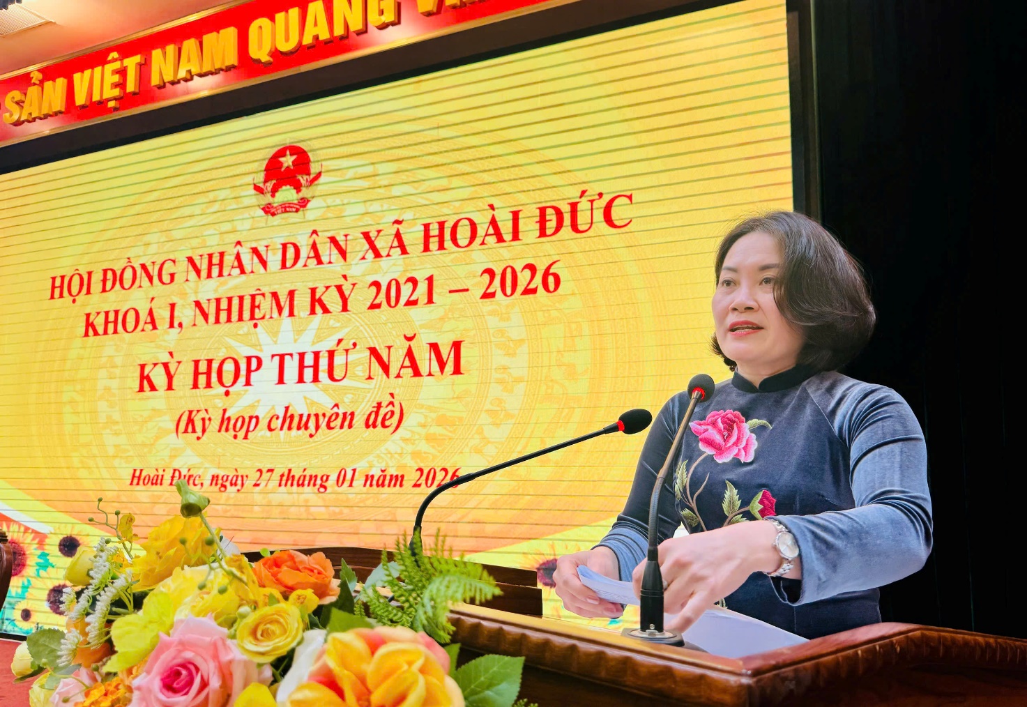 HĐND xã Hoài Đức tổ chức Kỳ họp thứ Năm (Kỳ họp chuyên đề) HĐND xã khóa I, nhiệm kỳ 2021 - 2026- Ảnh 3.