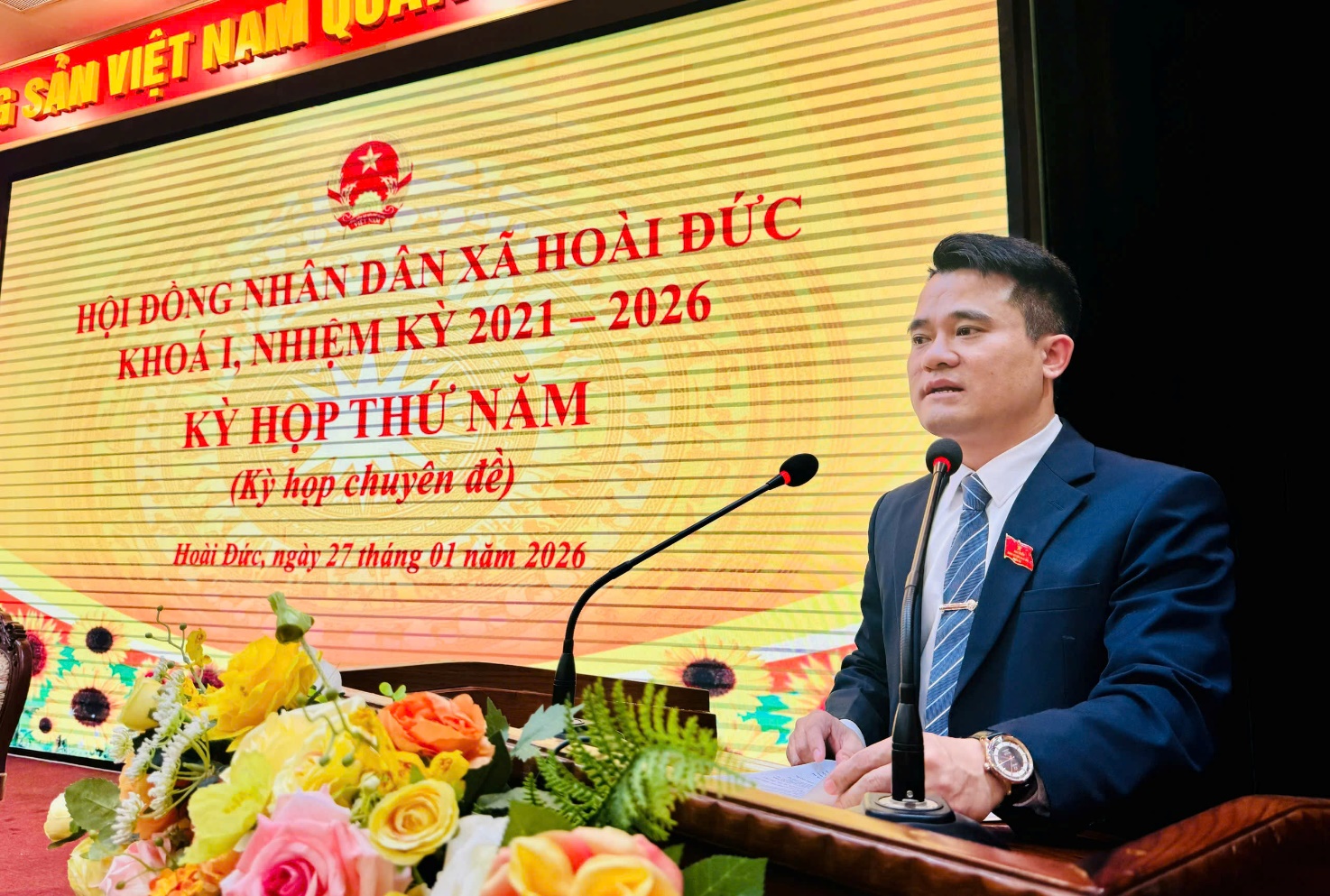 HĐND xã Hoài Đức tổ chức Kỳ họp thứ Năm (Kỳ họp chuyên đề) HĐND xã khóa I, nhiệm kỳ 2021 - 2026- Ảnh 4.