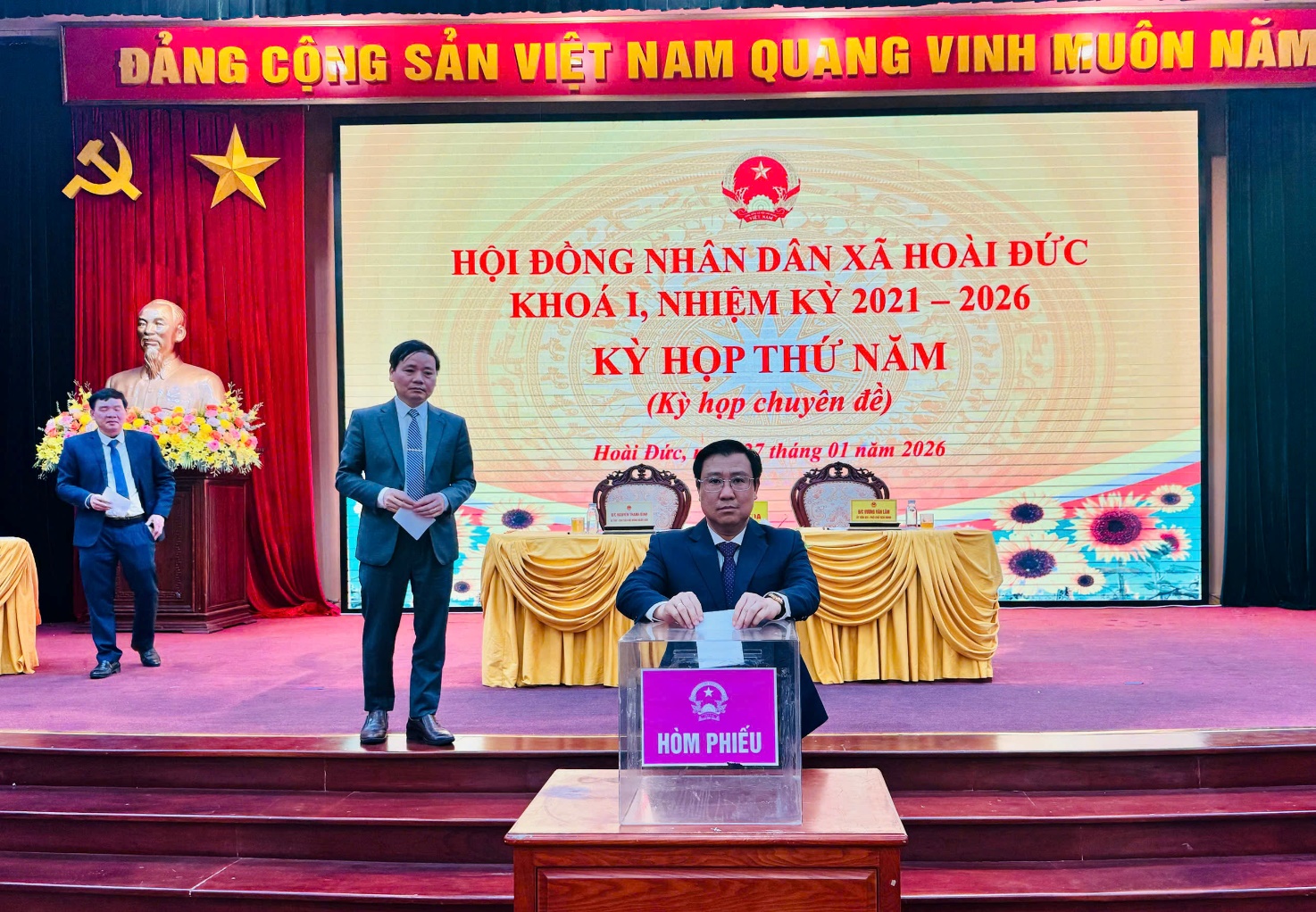 HĐND xã Hoài Đức tổ chức Kỳ họp thứ Năm (Kỳ họp chuyên đề) HĐND xã khóa I, nhiệm kỳ 2021 - 2026- Ảnh 7.