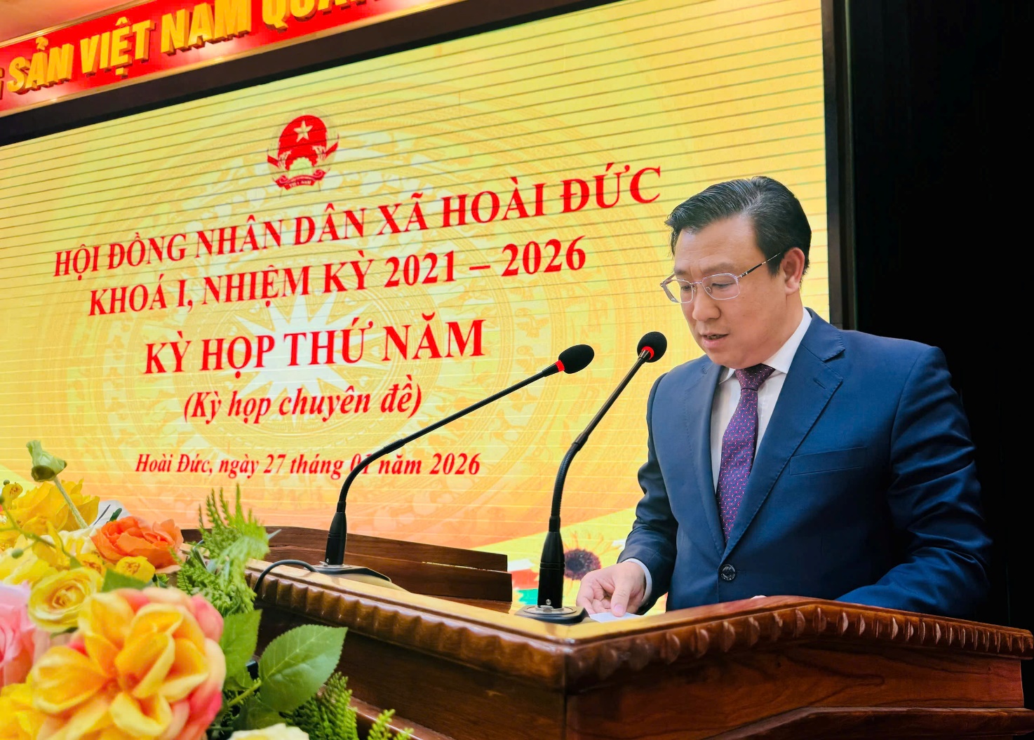 HĐND xã Hoài Đức tổ chức Kỳ họp thứ Năm (Kỳ họp chuyên đề) HĐND xã khóa I, nhiệm kỳ 2021 - 2026- Ảnh 11.