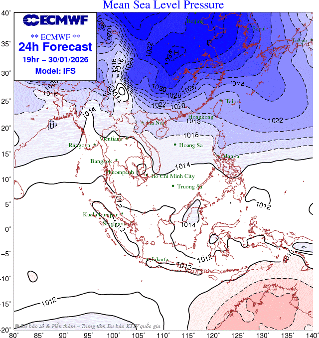Hà Nội ngày 30/1: nhiều mây, sáng sớm có sương mù và sương mù nhẹ; từ đêm có lúc có mưa nhỏ. Sáng và đêm trời rét.- Ảnh 1.