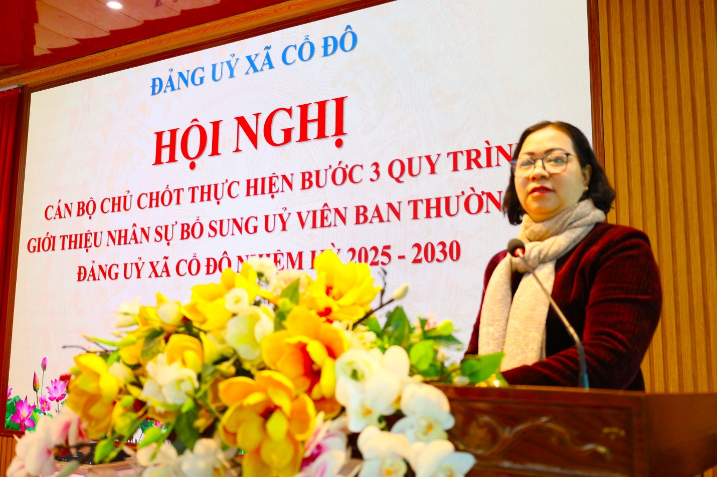 Đảng ủy xã Cổ Đô tổ chức hội nghị cán bộ chủ chốt thực hiện bước 3 quy trình giới thiệu nhân sự bổ sung Ủy viên Ban Thường vụ Đảng ủy xã Cổ Đô, nhiệm kỳ 2025-2030.- Ảnh 1.