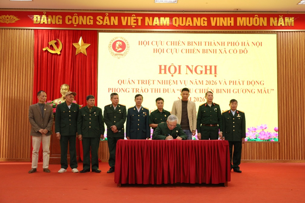Hội Cựu chiến binh xã Cổ Đô tổ chức phát động phong trào thi đua “Cựu chiến binh gương mẫu” năm 2026.- Ảnh 2.