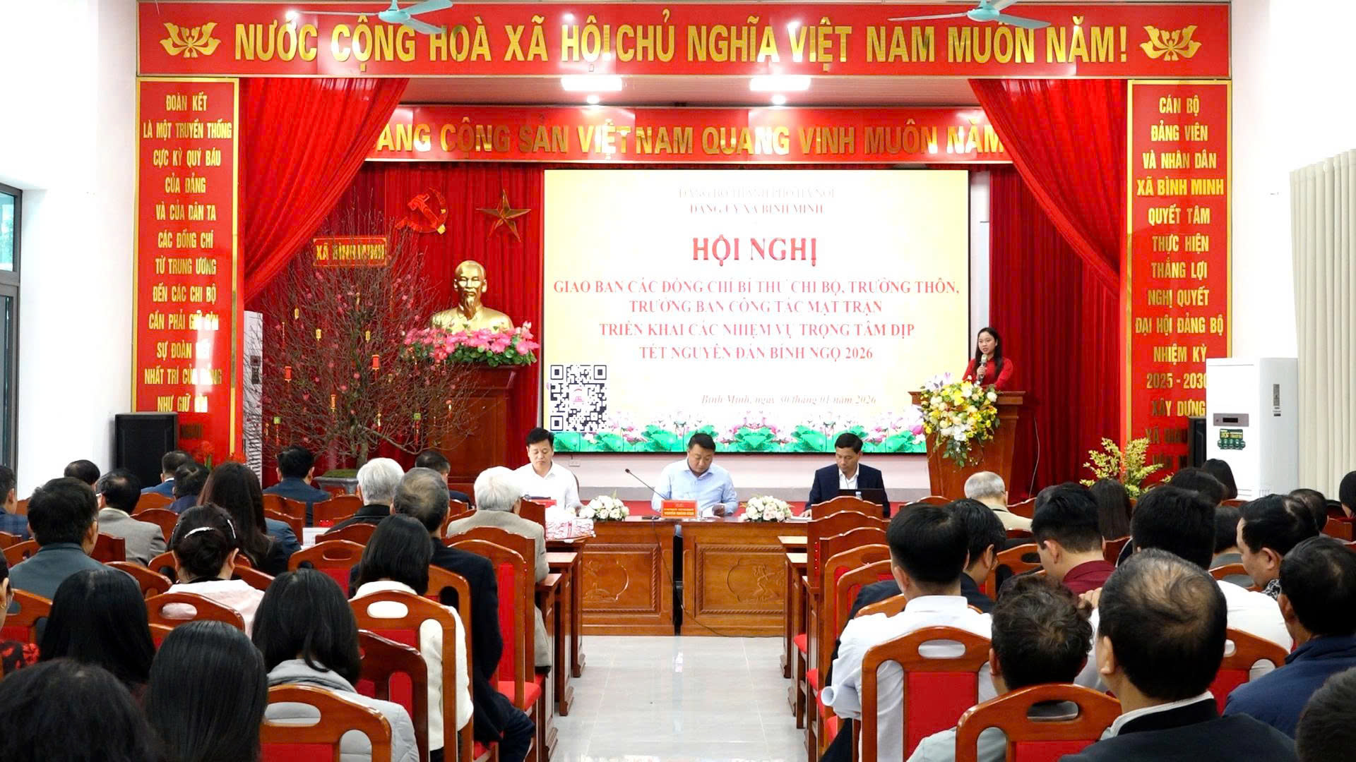 Hội nghị giao ban các đồng chí Bí thư chi bộ, trưởng thôn, trưởng ban công tác mặt trận; triển khai các nhiệm vụ trọng tâm dịp tết nguyên đán Bính Ngọ năm 2026.
