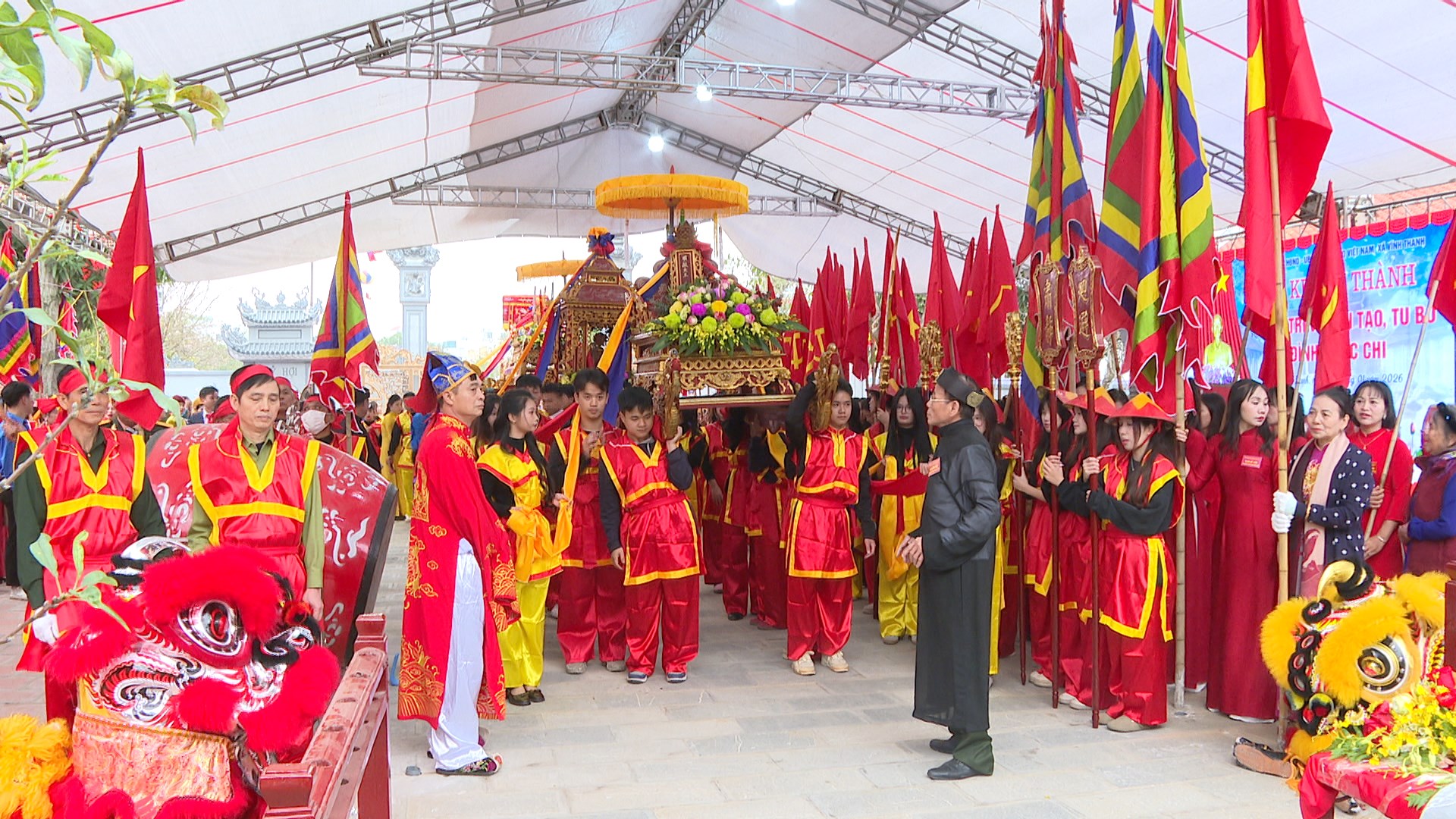 ĐẢNG ỦY - HĐND - UBND - UB MTTQ VIỆT NAM XÃ VĨNH THANH KHÁNH THÀNH CÔNG TRÌNH TU BỔ, TÔN TẠO DI TÍCH LỊCH  SỬ - VĂN HÓA CẤP QUỐC GIA ĐÌNH NGỌC CHI.- Ảnh 6.