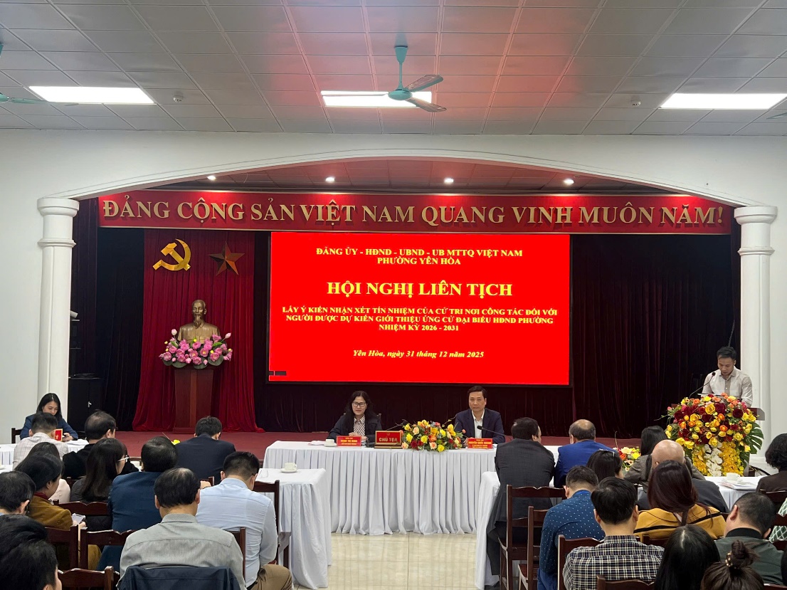 Phường Yên Hòa lấy ý kiến cử tri nơi công tác đối với người ứng cử đại biểu HĐND phường nhiệm kỳ 2026 - 2031- Ảnh 1.