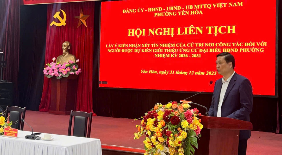 Phường Yên Hòa lấy ý kiến cử tri nơi công tác đối với người ứng cử đại biểu HĐND phường nhiệm kỳ 2026 - 2031- Ảnh 2.