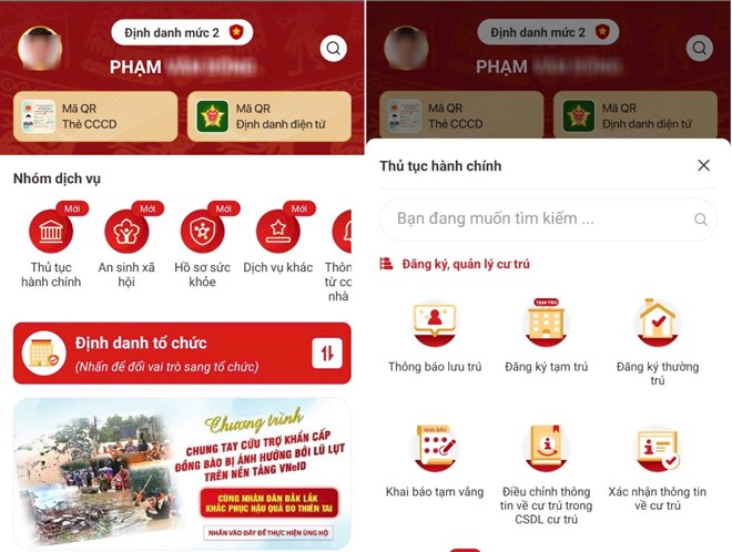 Người dân có thể thực hiện thủ tục hành chính trực tuyến qua ứng dụng VNeID- Ảnh 1.