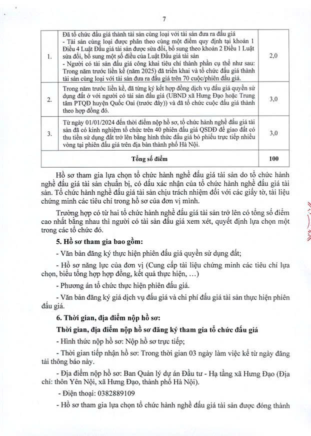 THÔNG BÁO
Về việc lựa chọn tổ chức hành nghề đấu giá tài sản để thực hiện đấu giá quyền sử dụng đất ở đối với 16 lô đất thuộc dự án: Xây dựng HTKT khu đất đấu giá QSD đất ở ĐG31 thôn Yên Quán- Ảnh 7.