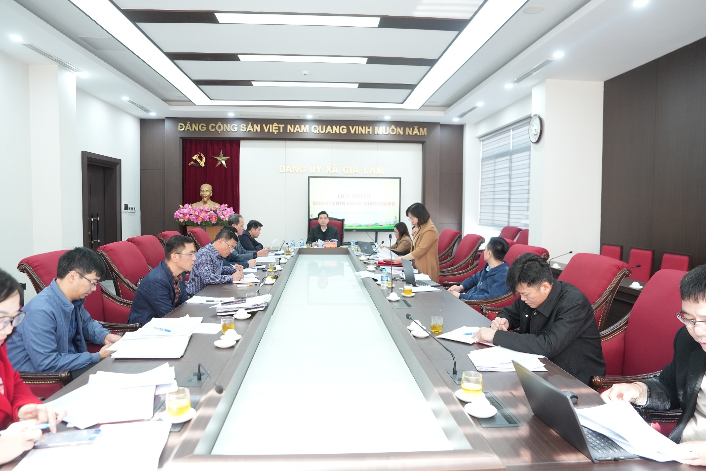 Giao ban BCĐ bầu cử xã Gia Lâm- Ảnh 1.