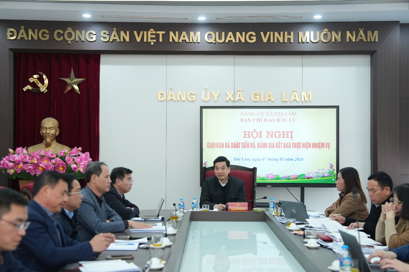 Giao ban BCĐ bầu cử xã Gia Lâm- Ảnh 3.