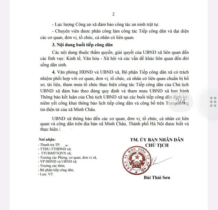 THÔNG BÁO của UBND xã Minh Châu - Ảnh 2.