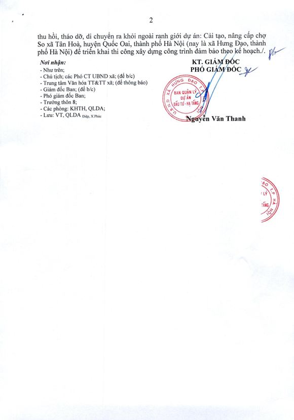 THÔNG BÁO
Về việc thu dọn, di chuyển tài sản, hàng hóa, vật tư, trang thiết bị, vật kiến trúc trên đất thuộc dự án: Cải tạo, nâng cấp chợ So xã Tân Hoà, huyện Quốc Oai, thành phố Hà Nội (nay là xã Hưng Đạo, thành phố Hà Nội).- Ảnh 2.