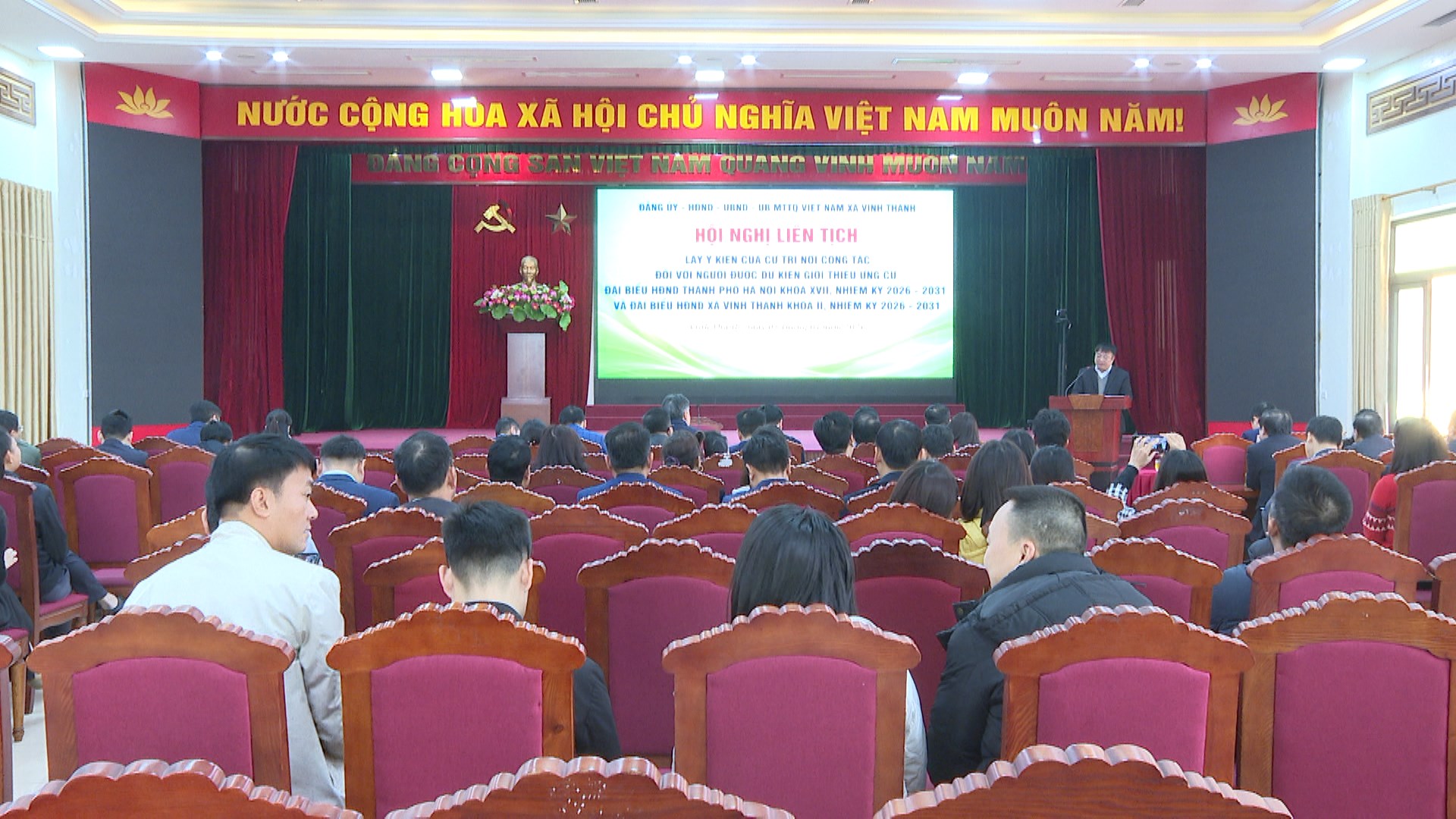 XÃ VĨNH THANH TỔ CHỨC HỘI NGHỊ LẤY Ý KIẾN CỬ TRI NƠI CÔNG TÁC ĐỐI VỚI NGƯỜI ĐƯỢC DỰ KIẾN GIỚI THIỆU ỨNG CỬ ĐẠI BIỂU HĐND CÁC CẤP, NHIỆM KỲ 2026 – 2031- Ảnh 1.