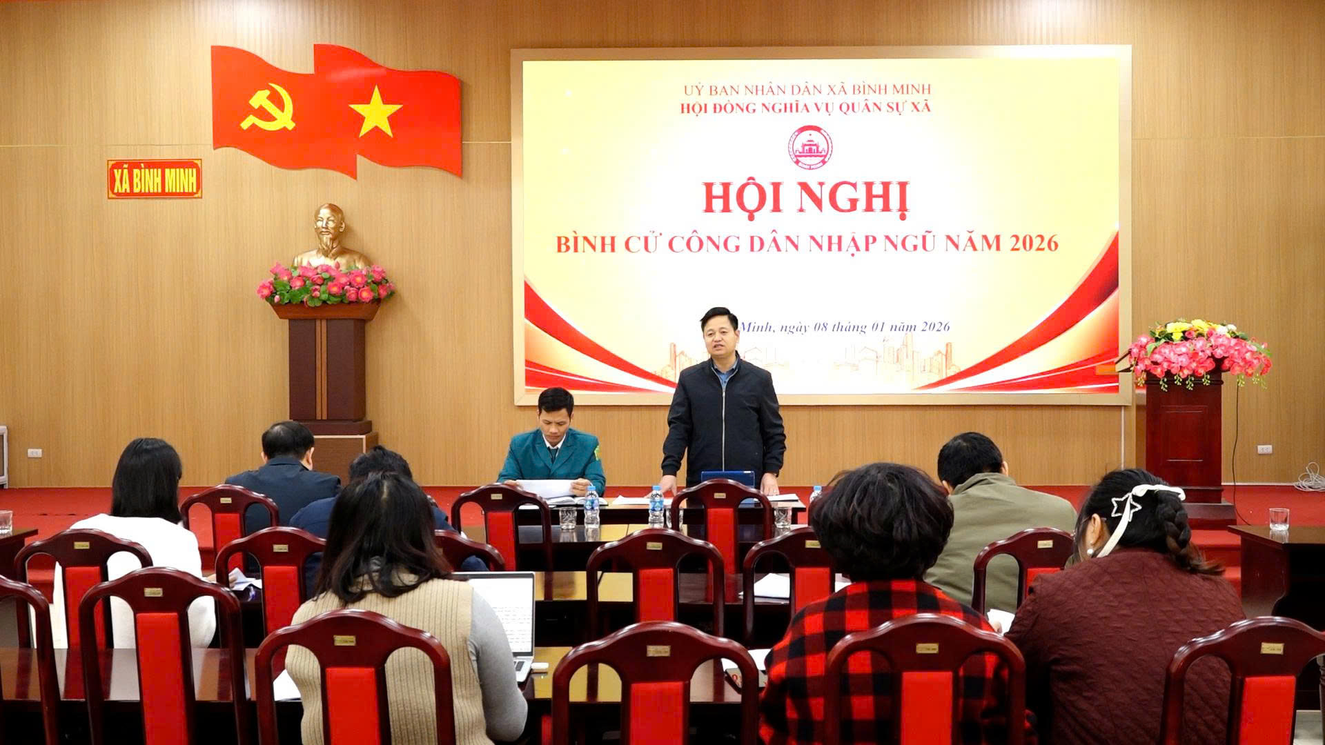 Bình Minh tổ chức hội nghị bình cử, công khai công dân trúng tuyển nghĩa vụ quân sự và tham gia Công an nhân dân năm 2026