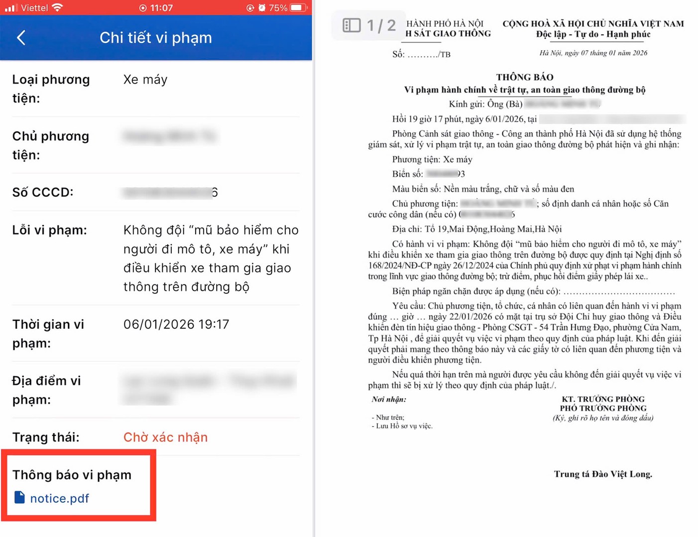 Hướng dẫn theo dõi và thực hiện xử phạt vi phạm giao thông qua ứng dụng Công dân Thủ đô số - iHanoi- Ảnh 2.