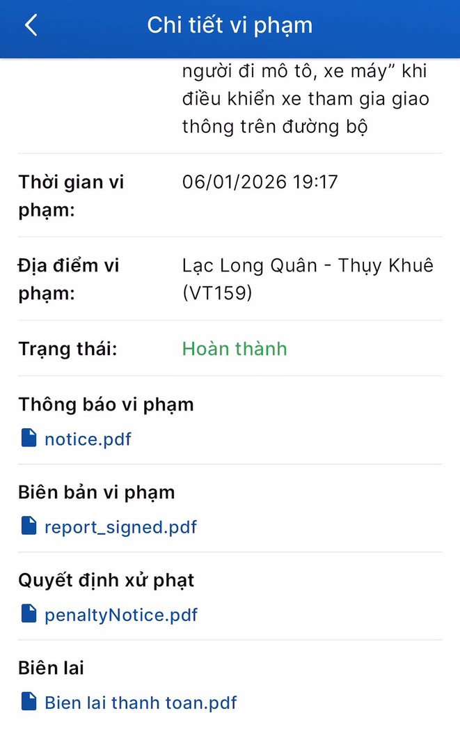 Hướng dẫn theo dõi và thực hiện xử phạt vi phạm giao thông qua ứng dụng Công dân Thủ đô số - iHanoi- Ảnh 7.