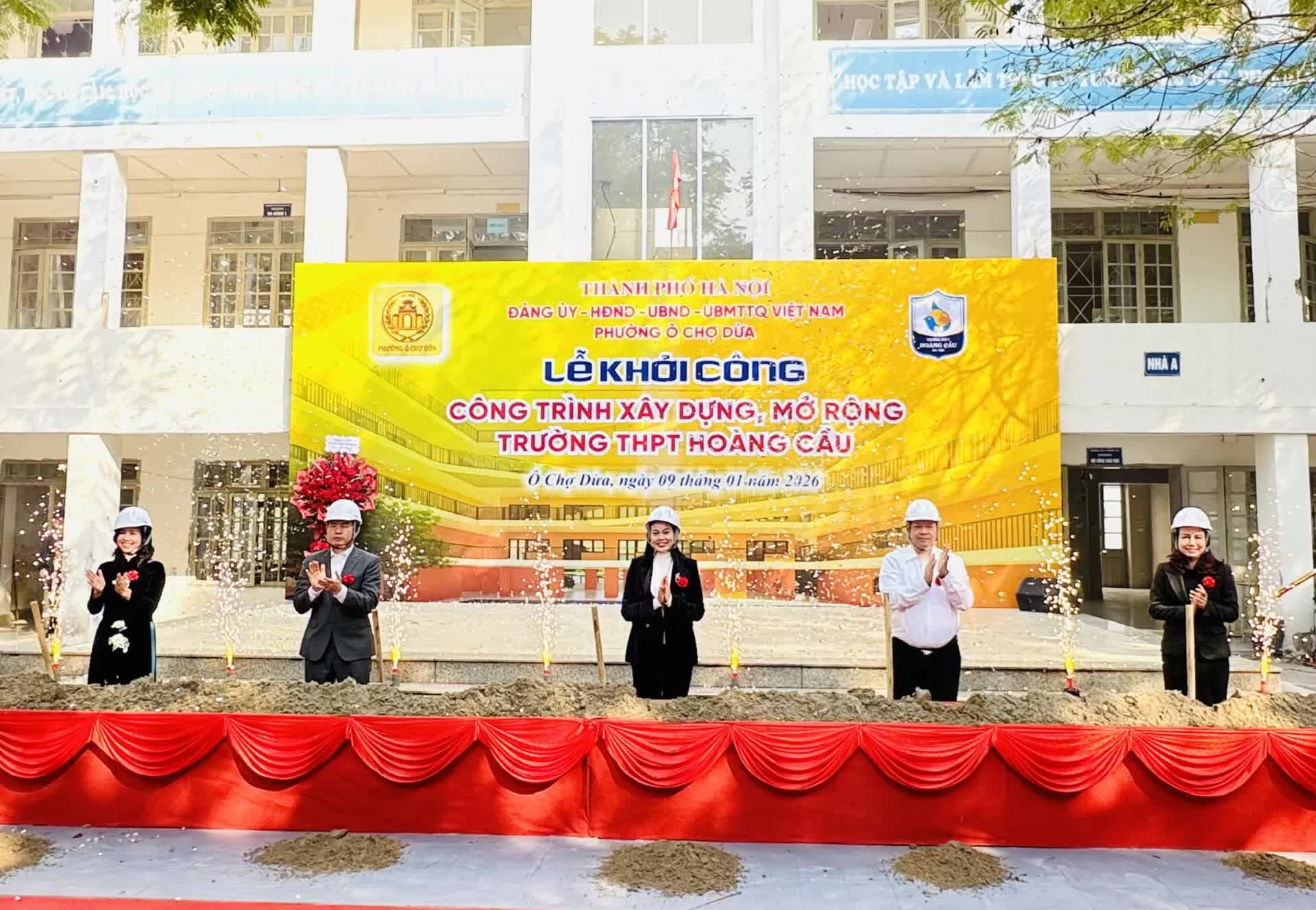 Phường Ô Chợ Dừa khởi công xây dựng Trường THPT Hoàng Cầu- Ảnh 1.