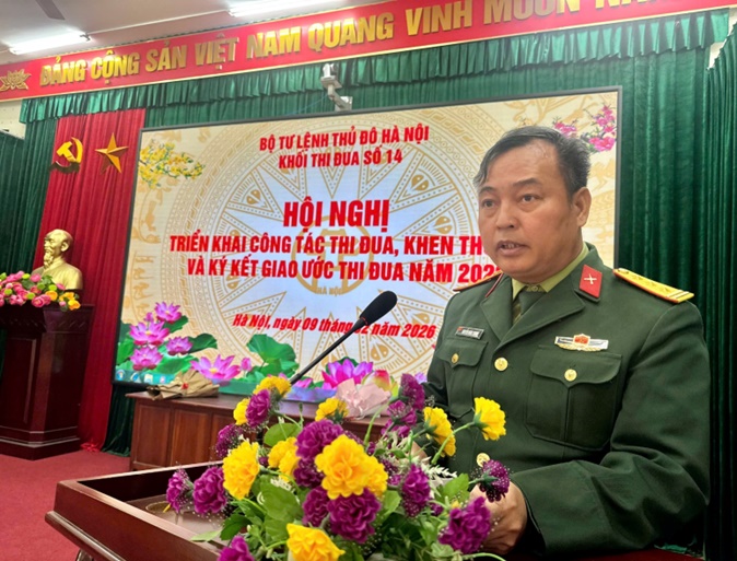 Khối thi đua số 14 Bộ Tư lệnh Thủ đô Hà Nội&nbsp;tổ chức hội nghị ký kết giao ước thi đua năm 2026- Ảnh 4.
