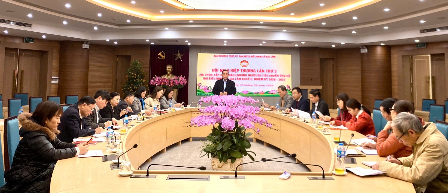 Xã Gia Lâm tổ chức Hội nghị hiệp thương lần thứ ba thỏa thuận lập danh sách chính thức người ứng cử đại biểu HĐND xã nhiệm kỳ 2026–2031- Ảnh 1.