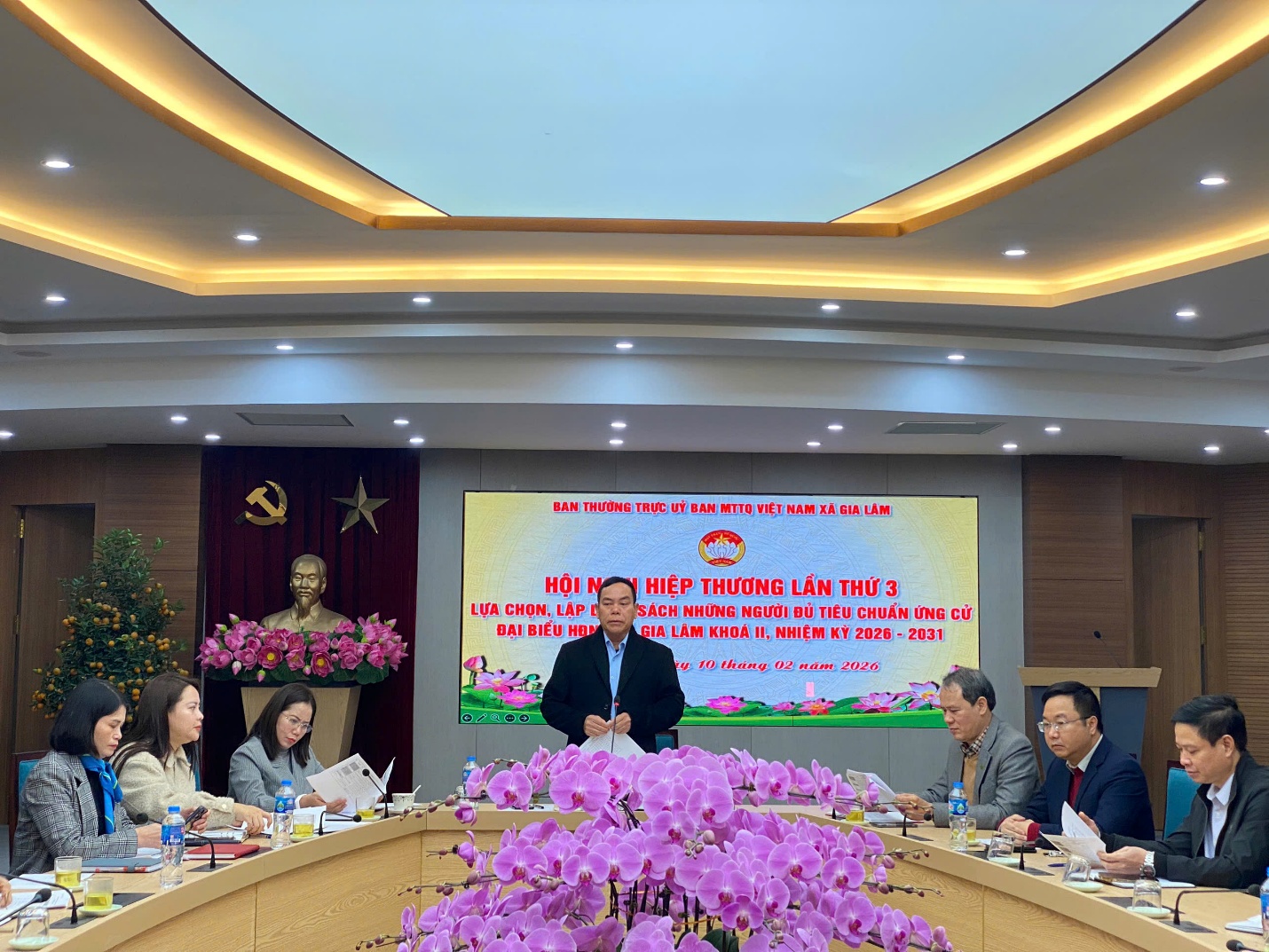 Xã Gia Lâm tổ chức Hội nghị hiệp thương lần thứ ba thỏa thuận lập danh sách chính thức người ứng cử đại biểu HĐND xã nhiệm kỳ 2026–2031- Ảnh 2.