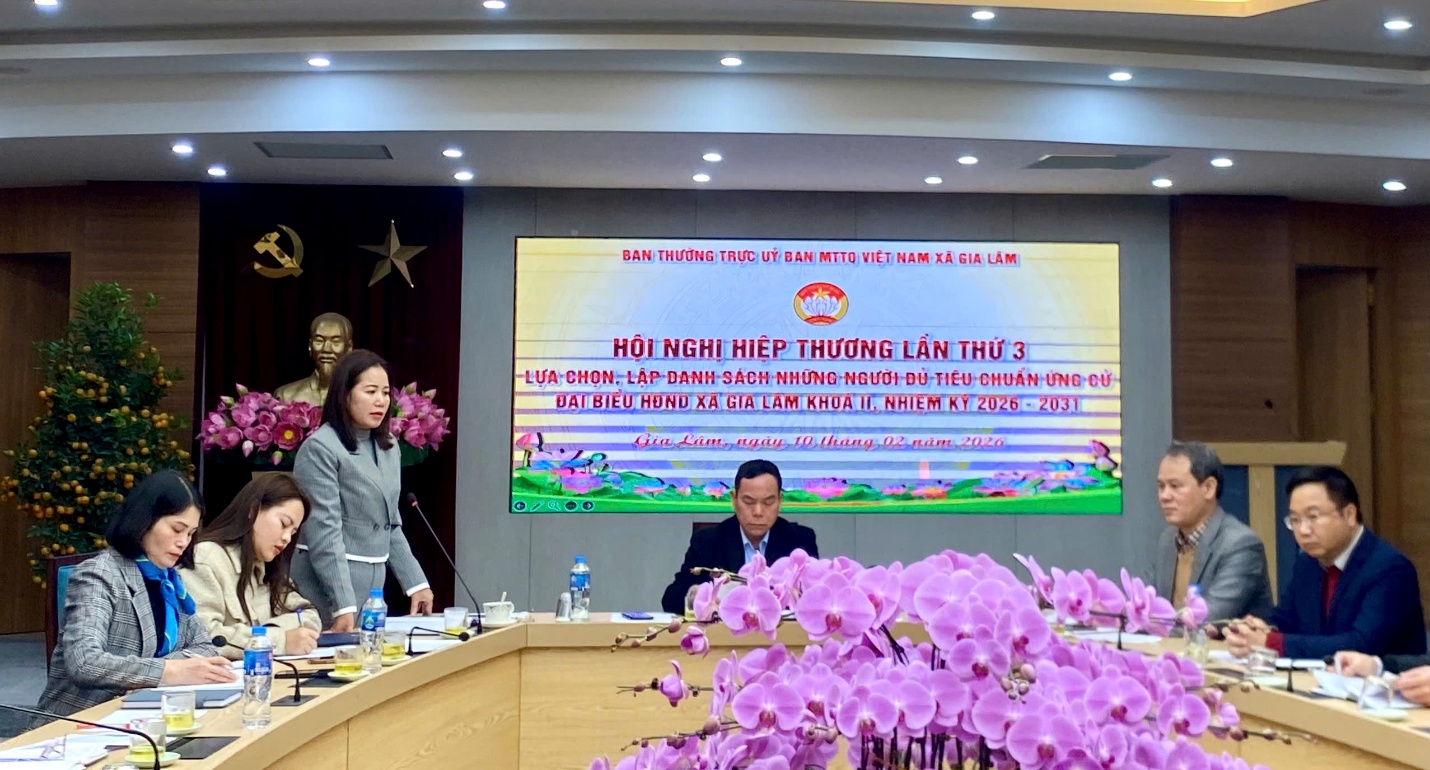 Xã Gia Lâm tổ chức Hội nghị hiệp thương lần thứ ba thỏa thuận lập danh sách chính thức người ứng cử đại biểu HĐND xã nhiệm kỳ 2026–2031- Ảnh 3.