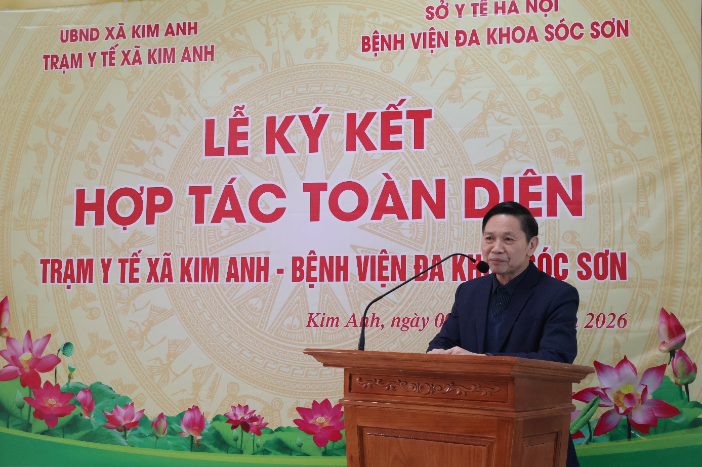 TRUNG TÂM Y TẾ XÃ KIM ANH KÝ KẾT HỢP TÁC TOÀN DIỆN VỚI BỆNH VIỆN ĐA KHOA SÓC SƠN- Ảnh 2.