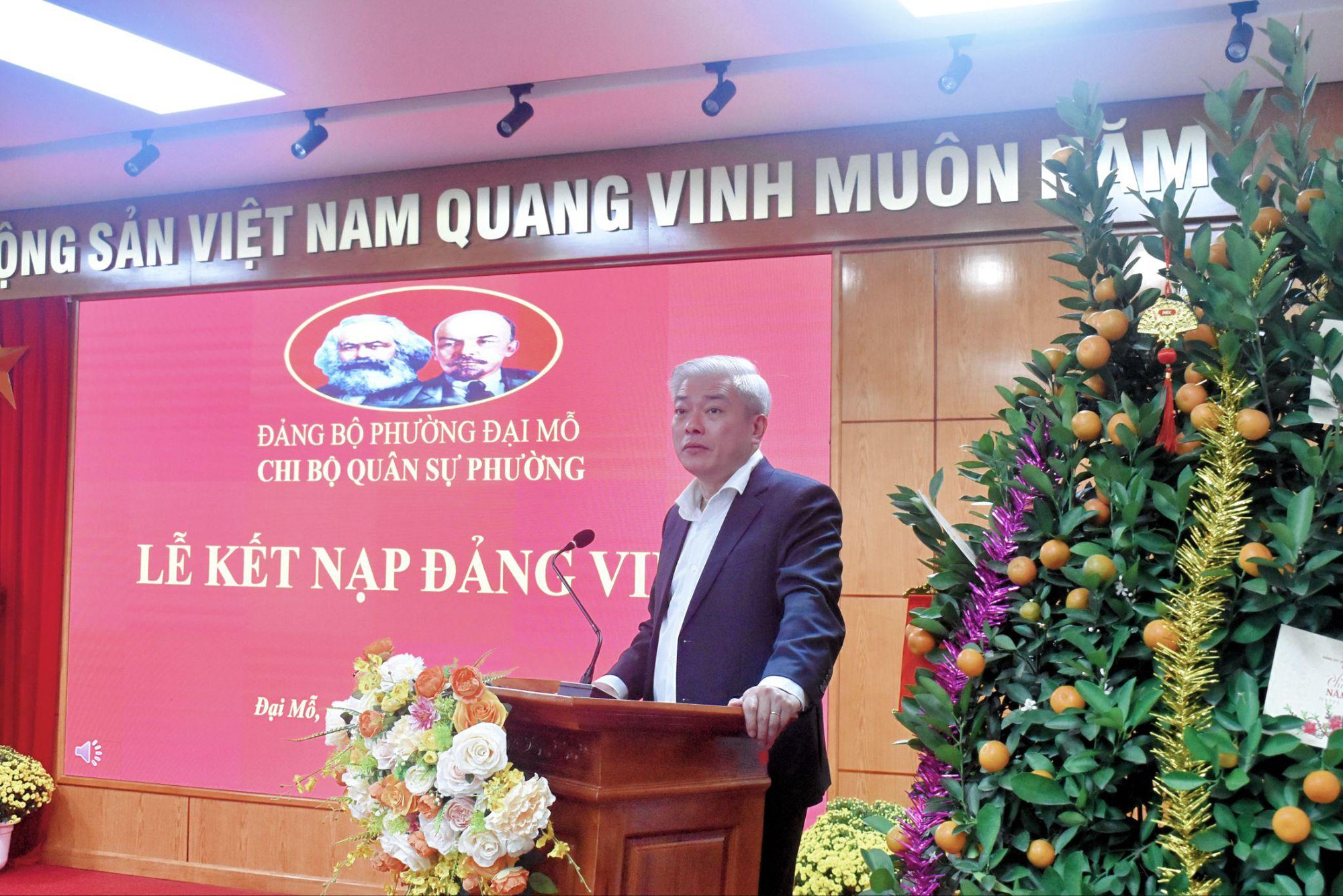 Phường Đại Mỗ tổ chức gặp mặt công dân nhập ngũ, đón quân nhân xuất ngũ trở về địa phương và kết nạp Đảng viên mới- Ảnh 5.