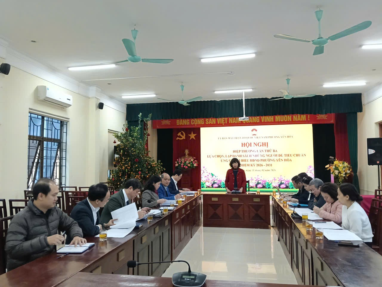 Phường Yên Hòa tổ chức Hội nghị hiệp thương lần thứ Ba lựa chọn, lập danh sách những người đủ tiêu chuẩn ứng cử đại biểu HĐND phường nhiệm kỳ 2026 - 2031- Ảnh 1.