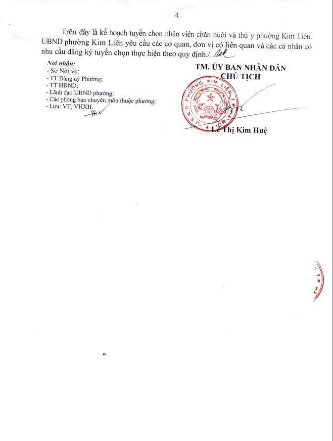 Kế hoạch về việc tuyển chọn nhân viên chăn nuôi thú y phường Kim Liên- Ảnh 4.
