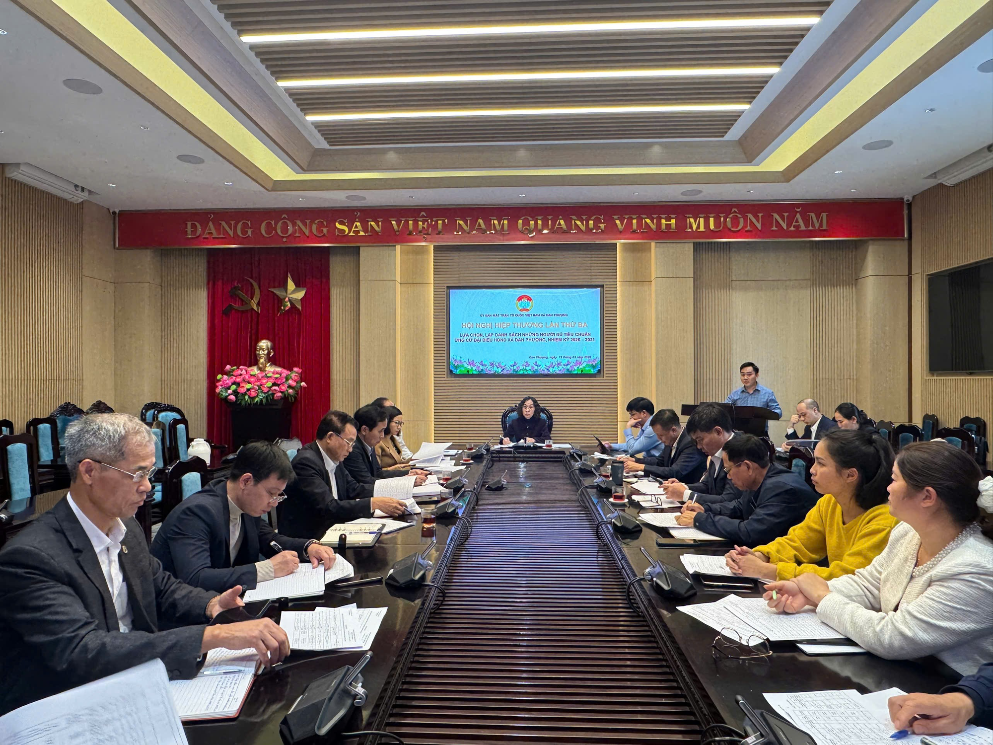 Xã Đan Phượng hiệp thương lần ba, chọn danh sách người ứng cử đại biểu HĐND xã nhiệm kỳ 2026-2031- Ảnh 1.