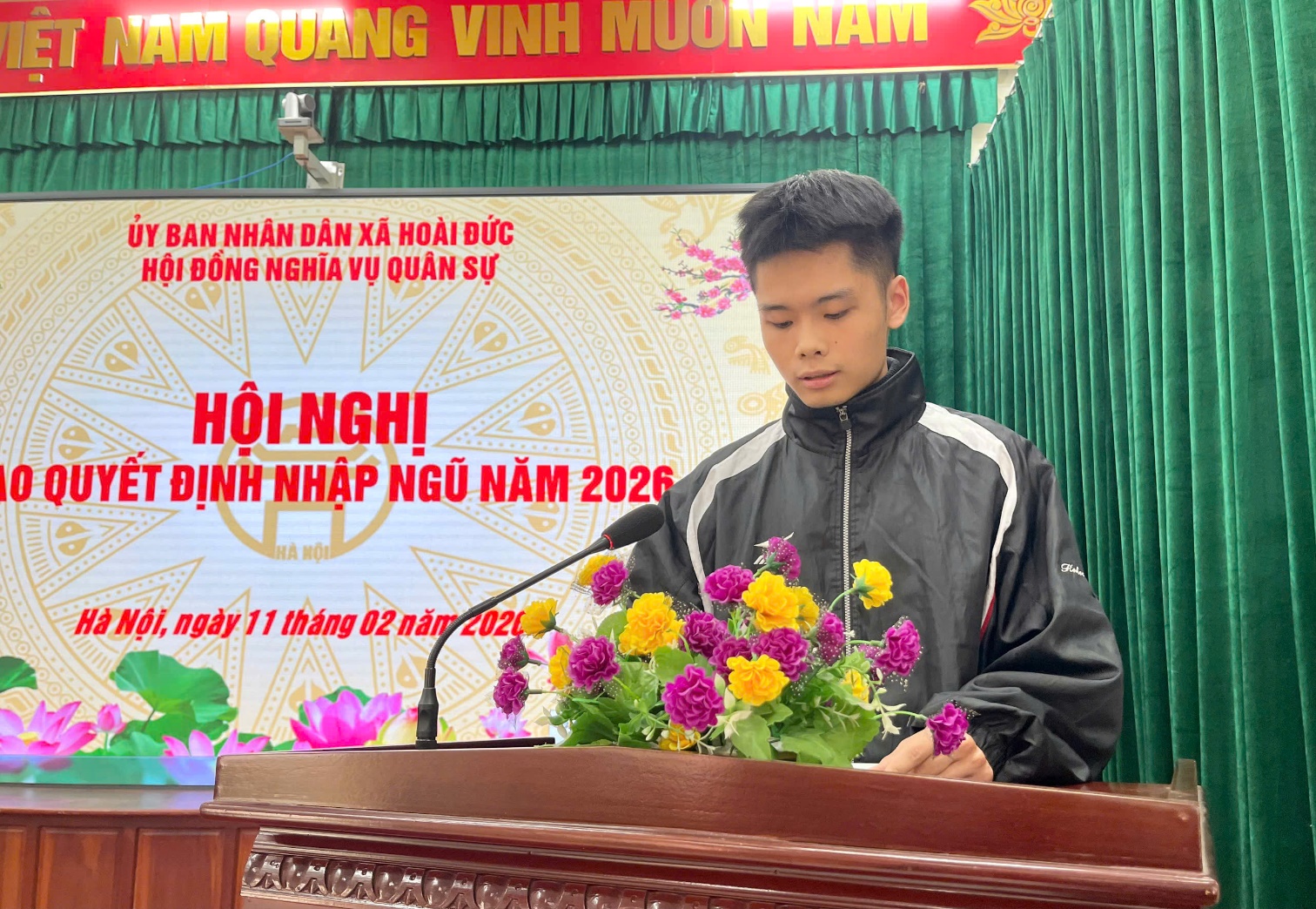 Hội đồng nghĩa vụ Quân sự xã Hoài Đức trao quyết định gọi công dân nhập ngũ năm 2026- Ảnh 6.