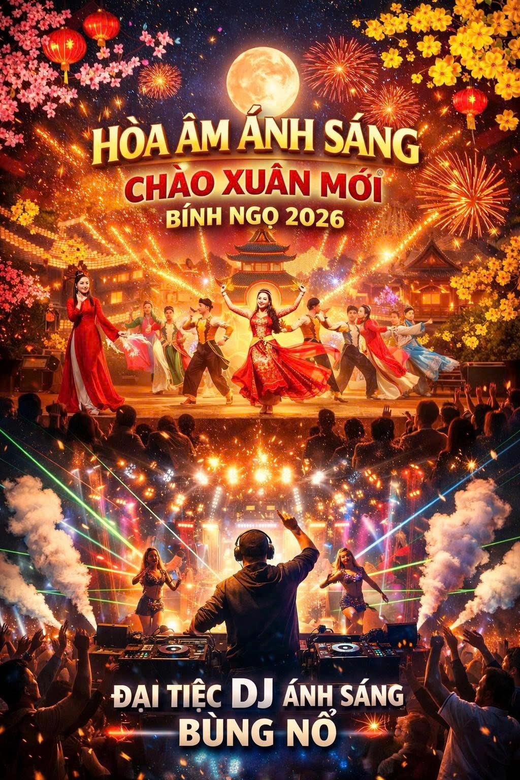 Kính mời toàn thể nhân dân tham dự Chương trình Nghệ thuật Hoà nhạc ánh sáng Chào xuân mới đón giao thừa Xuân Bính Ngọ 2026