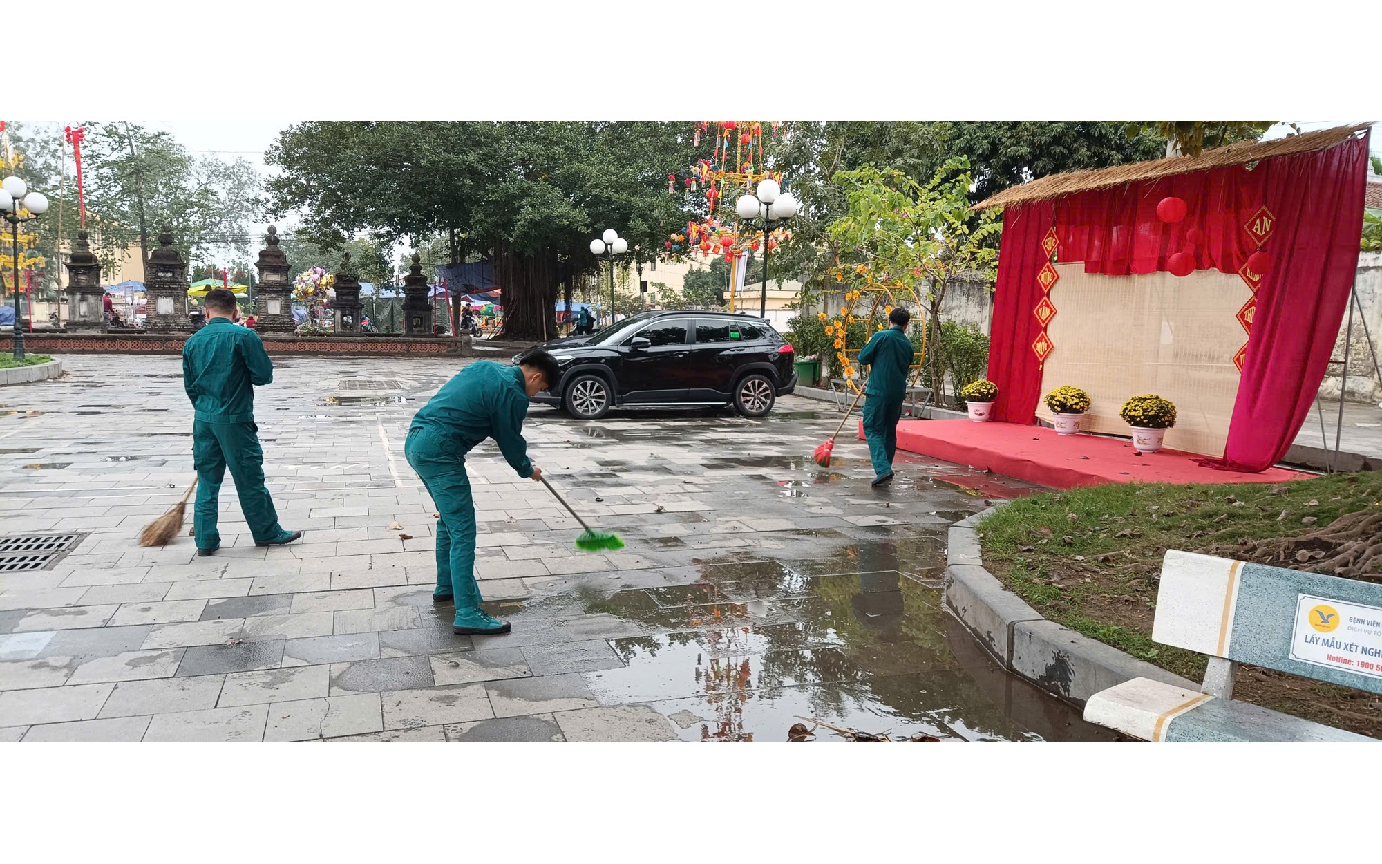 Ban CHQS xã Tam Hưng ra quân tổng dọn vệ sinh đầu Xuân – sẵn sàng phục vụ Lễ hội Chùa Bối Khê 2026