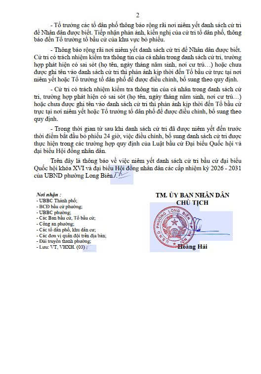 Long Biên: Niêm yết công khai danh sách cử tri kịp thời, chính xác, đúng quy định- Ảnh 2.