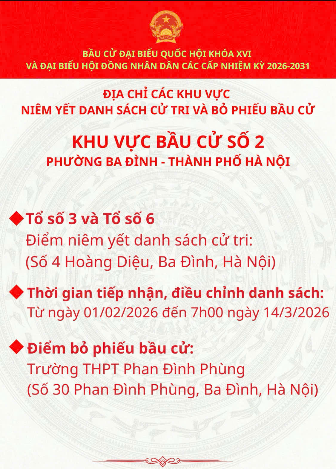 THÔNG BÁO CÁC KHU VỰC BỎ PHIẾU VÀ NIÊM YẾT DANH SÁCH CỬ TRI- Ảnh 3.