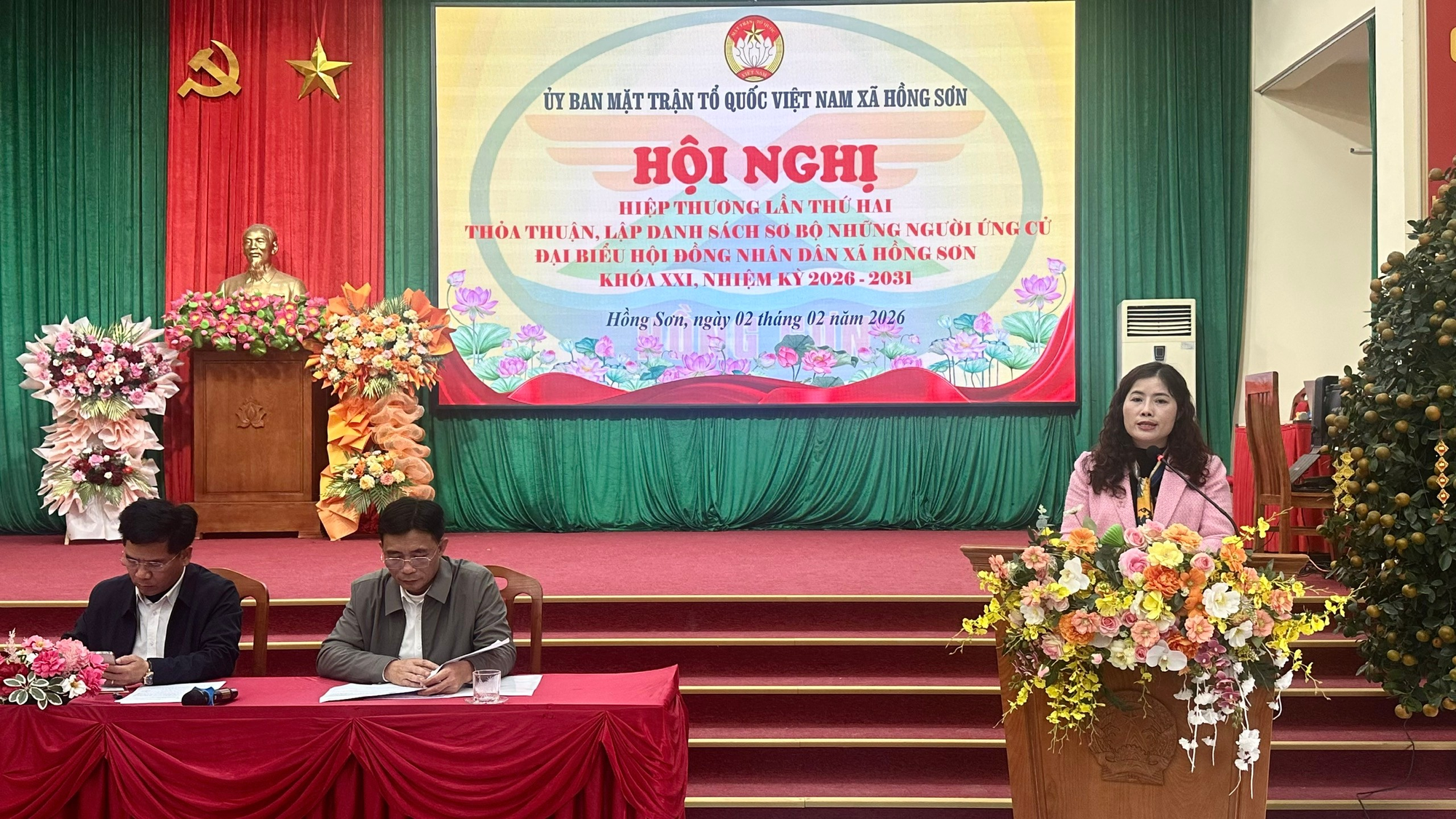 Hồng Sơn tổ chức Hội nghị hiệp thương lần thứ hai thỏa thuận lập danh sách sơ bộ người ứng cử đại biểu HĐND xã Hồng Sơn khoá XXI, nhiệm kỳ 2026-2031- Ảnh 2.