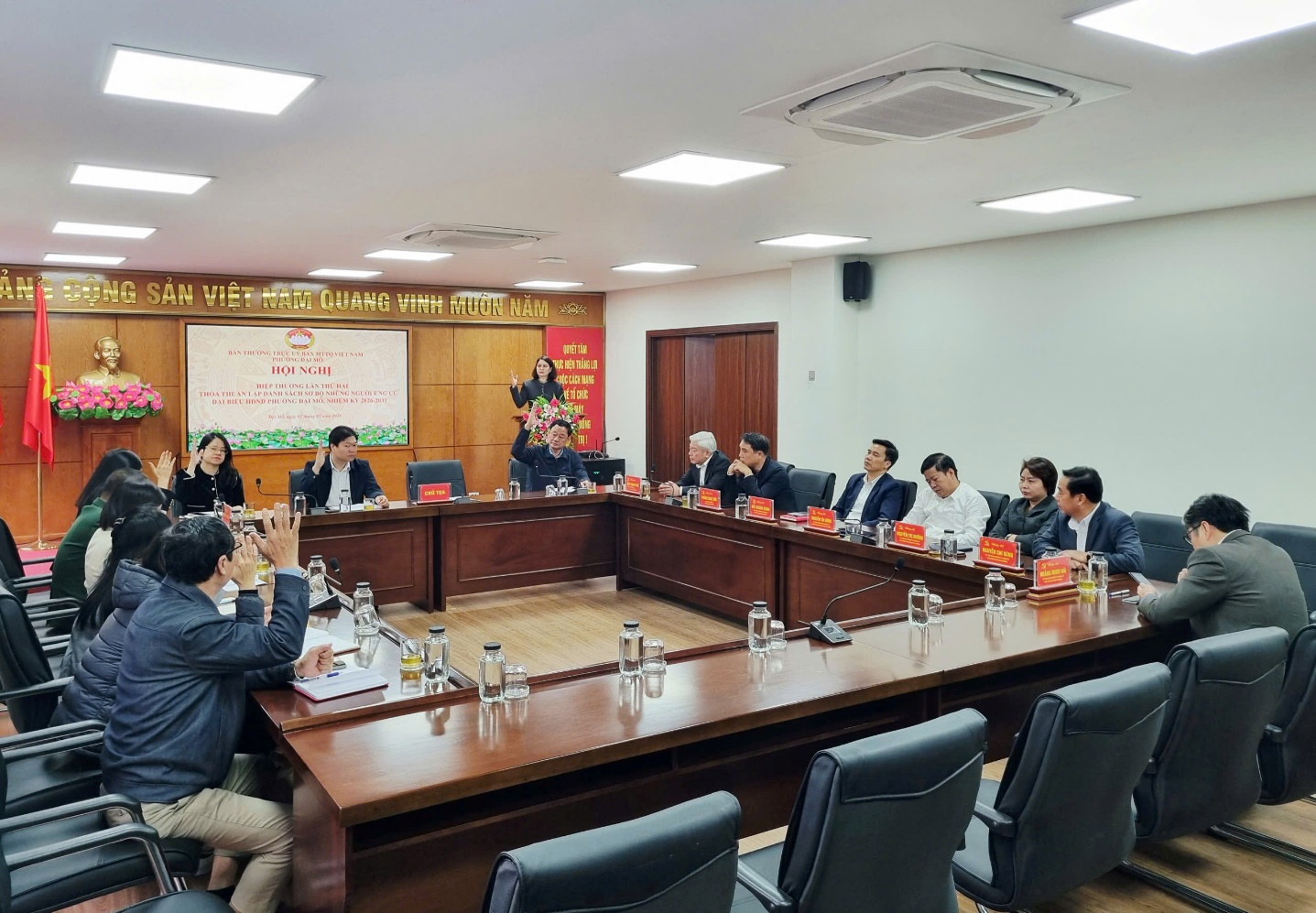 Hội nghị hiệp thương lần thứ hai đối với việc giới thiệu người ứng cử đại biểu HĐND phường Đại Mỗ, nhiệm kỳ 2026-2031- Ảnh 1.