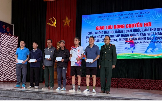 MỸ ĐỨC: SÔI NỔI GIẢI BÓNG CHUYỀN HƠI CỰU CHIẾN BINH CHÀO XUÂN MỚI 2026- Ảnh 6.