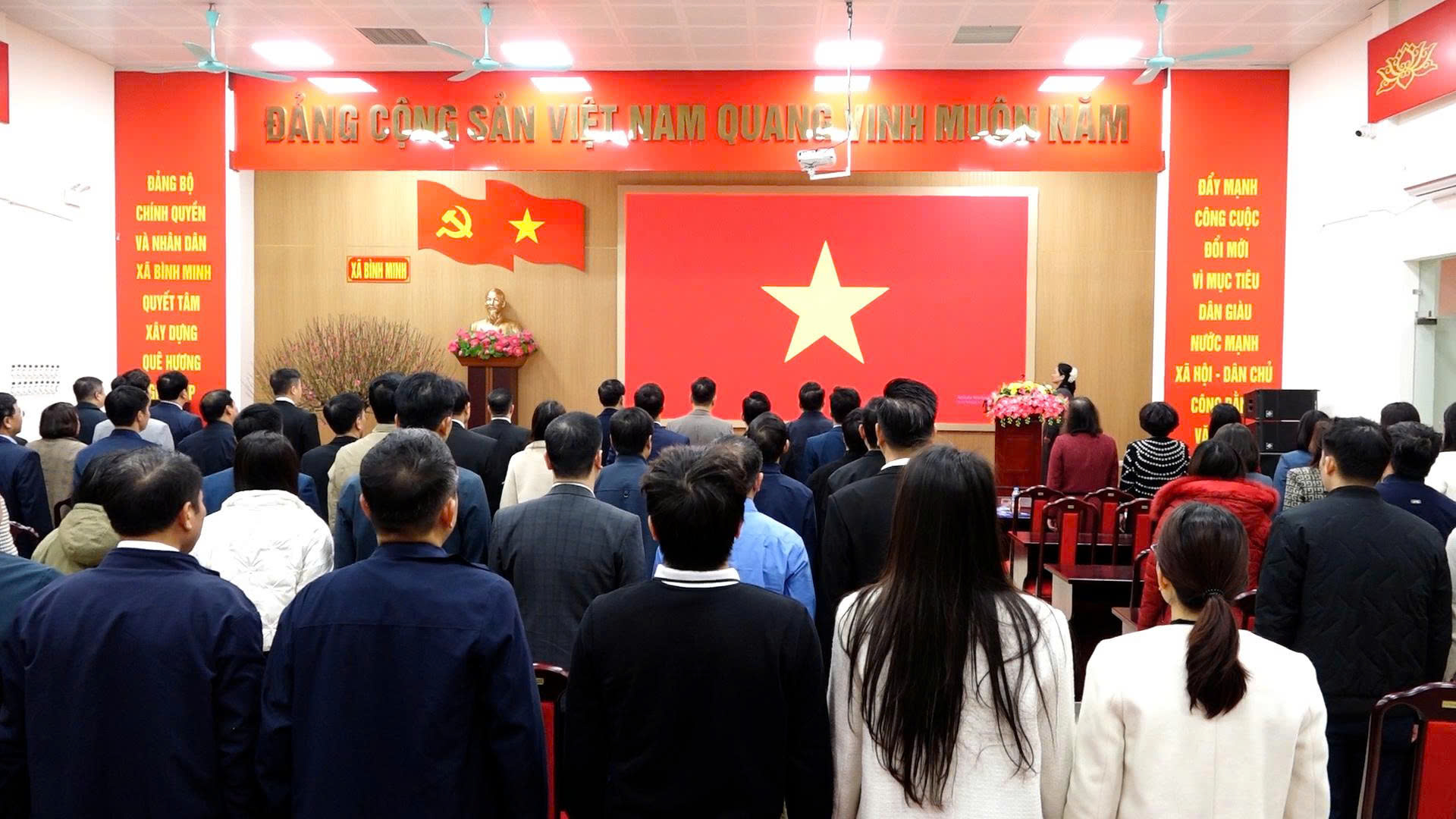 Xã Bình Minh tổ chức Lễ chào cờ và sinh hoạt chính trị tháng 2/ 2026